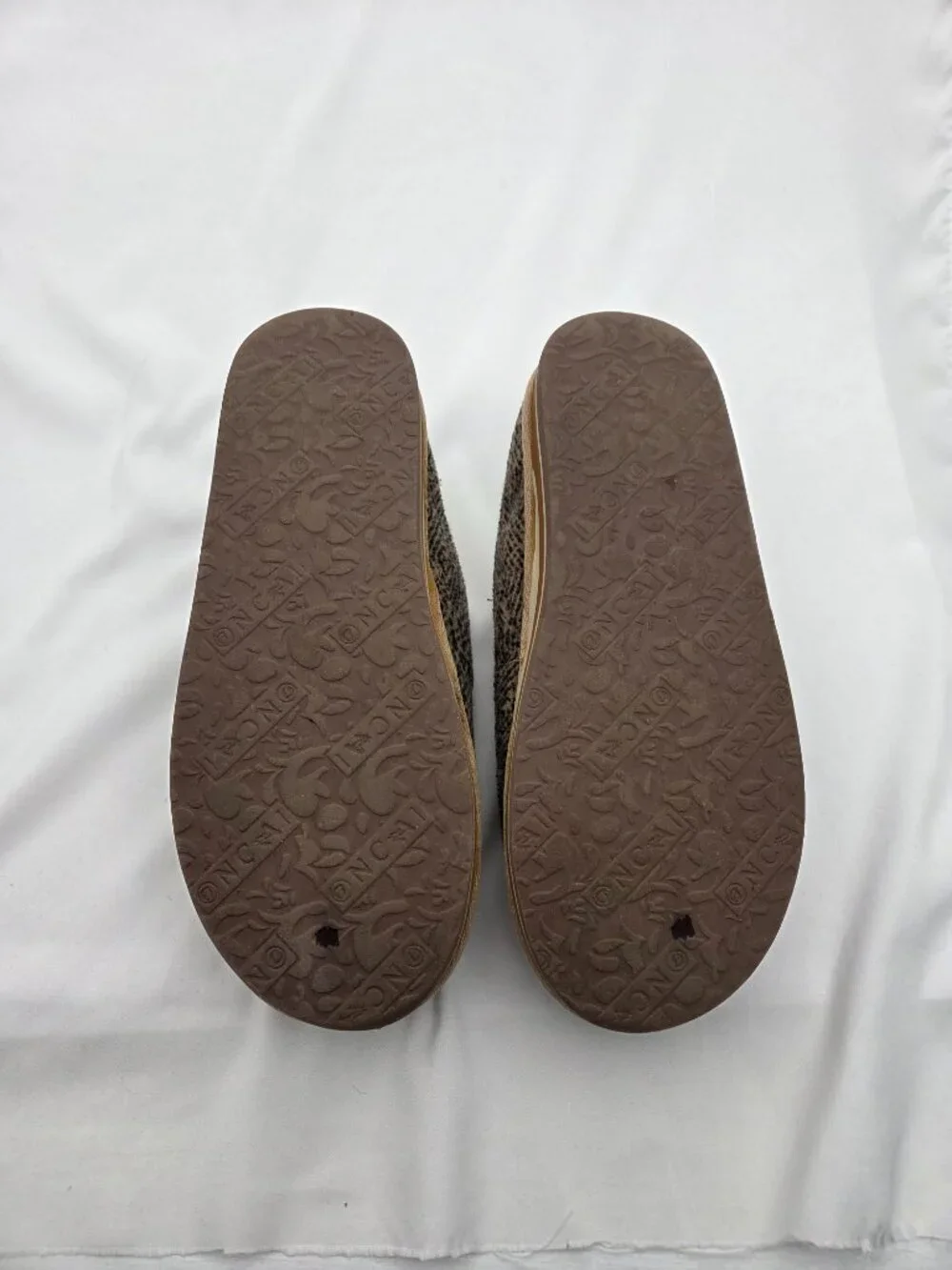 ONCAI Men's Corduroy & Herringbone Faux Fur Lined Scuff Slippers Size 6